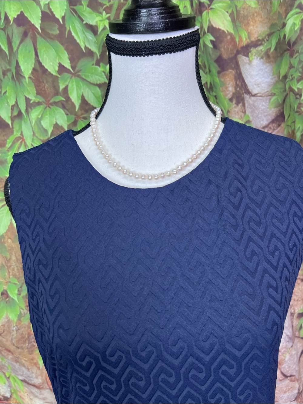 J. MCLAUGHLIN Textured Stretch Preppy Blue Coastal Sheath Dress, M - Picture 4 of 11